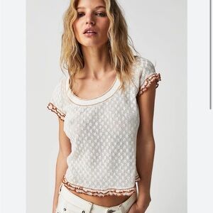 FREE PEOPLE Garner lace sheer top